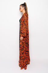 VACAY WINNER TIGER PRINT CHIFFON DUSTER