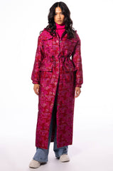 WARM IT UP JACQUARD TRENCH WITH QUILTED LINING