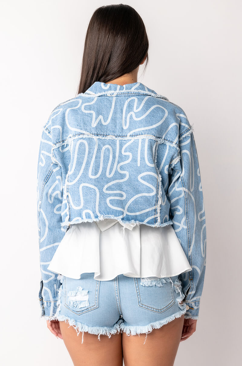 WIGGLE PRINT DENIM JACKET