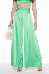 WISHFUL THINKING SATIN WIDE LEG PANT