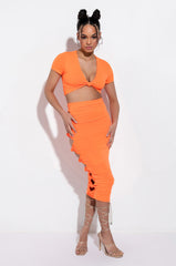 WORST BEHAVIOR CUTOUT MIDI SKIRT