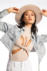 WRAP AROUND DENIM JACKET