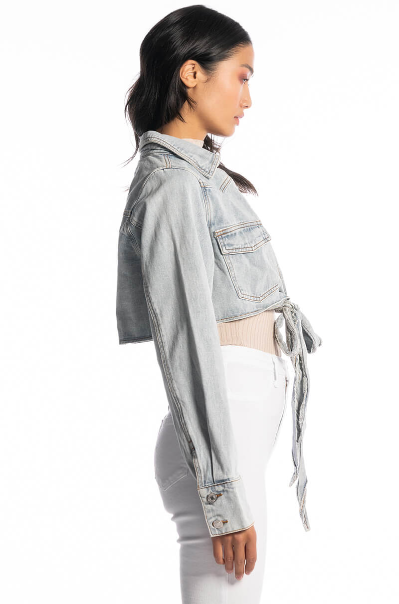 WRAP AROUND DENIM JACKET