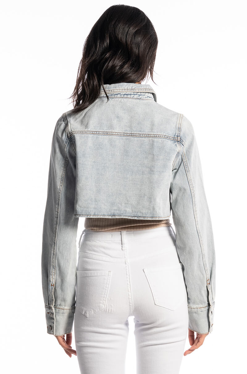 WRAP AROUND DENIM JACKET