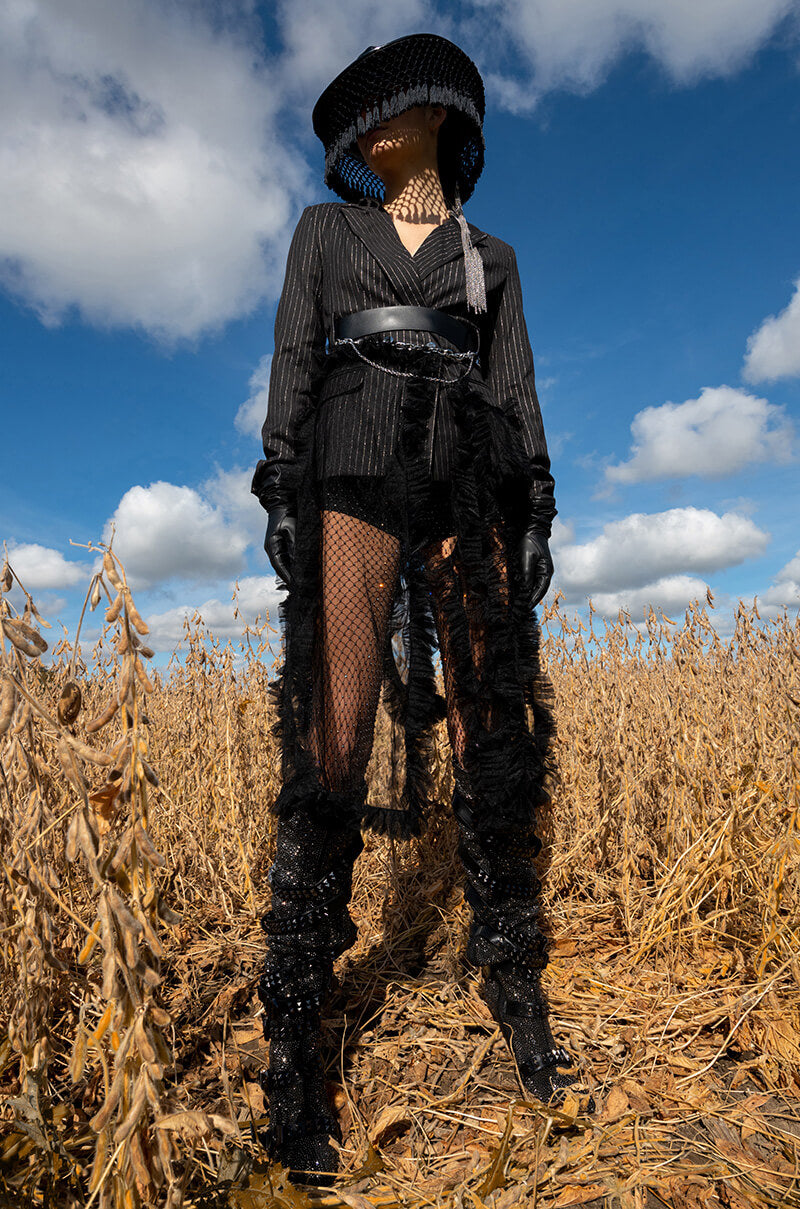 YOU CANT HANDLE THIS MESH RHINESTONE PANT