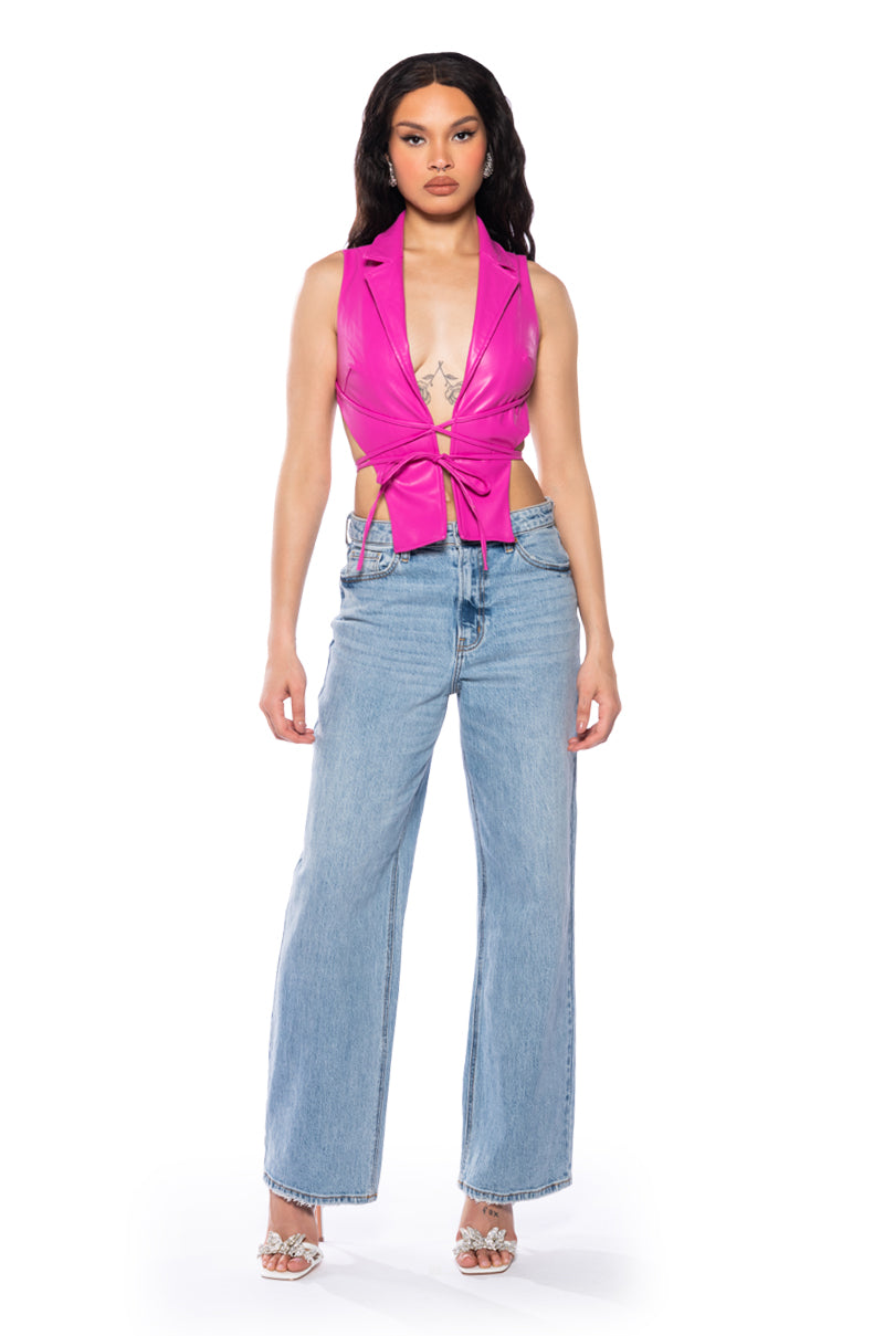 YOU'RE NO GOOD FOR ME OPEN BACK VEST